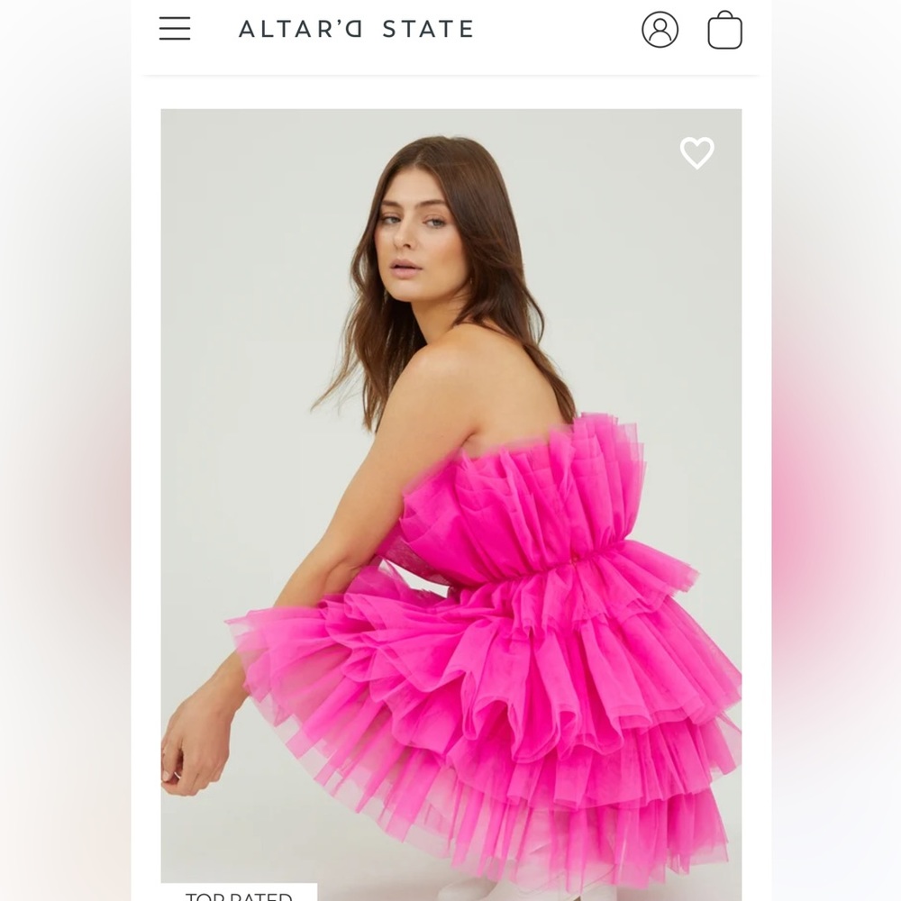 RARE Altar’d State Melissa Ruffle Mini Dress Pink Size Medium Eras Tour